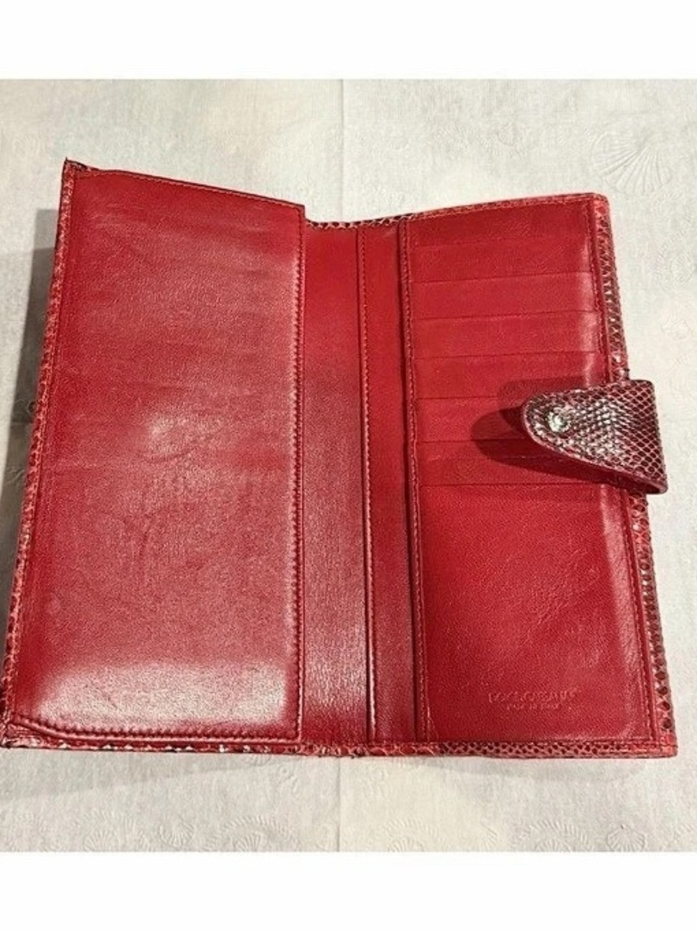 Dolce & Gabbana vintage Red Patchwork Wallet snake embossed leather - Picture 12 of 14